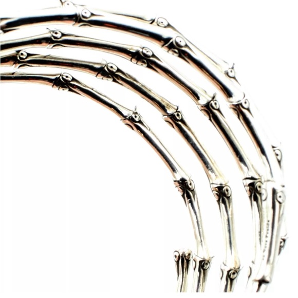 John Hardy Sterling Silver Bamboo 5 Coil Wrap Bracelet - Picture 5 of 6